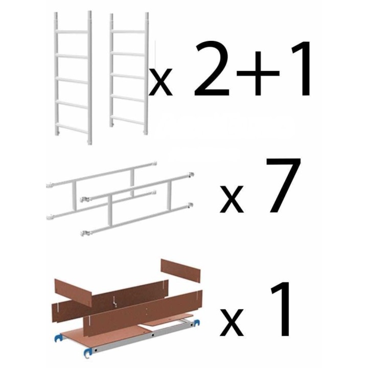 Marchetti SMART TOWER rakennusteline, alumiini, 75 × 166 cm, enintään 516 cm