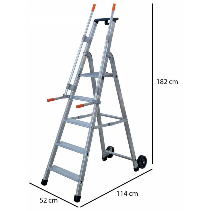 Facal Mayora QM-5 alumiinityöportaat, 5 askelmaa, 182 cm, 150 kg