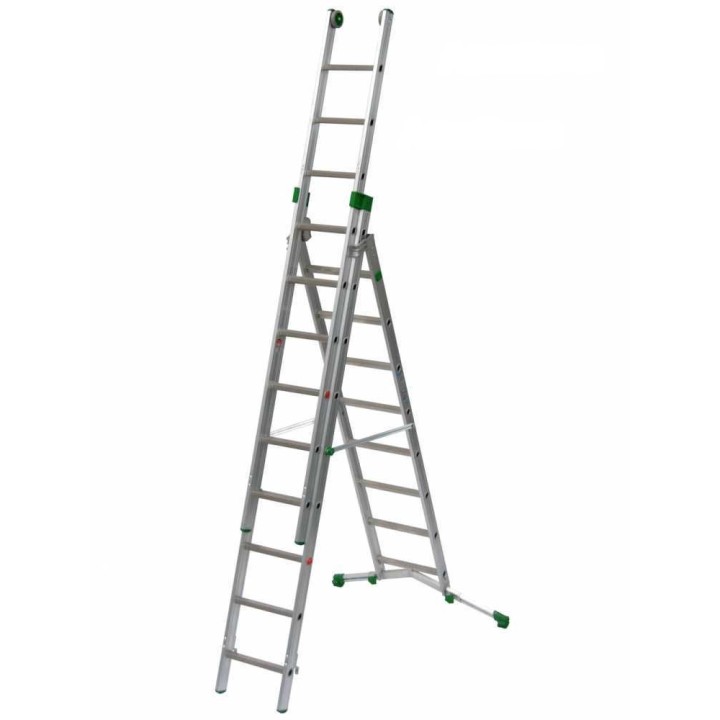 Facal Super Prima P290-3 muunneltava alumiinitikas, 8+9+9 askelmaa, 6,25 m