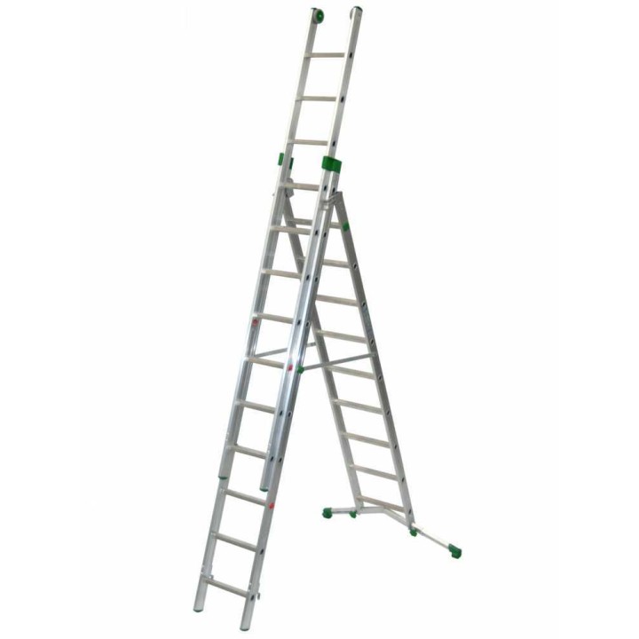 Facal PRIMA P320-3 jatkettava alumiinitikas, 9+10+10 askelmaa, 720 cm, 150 kg