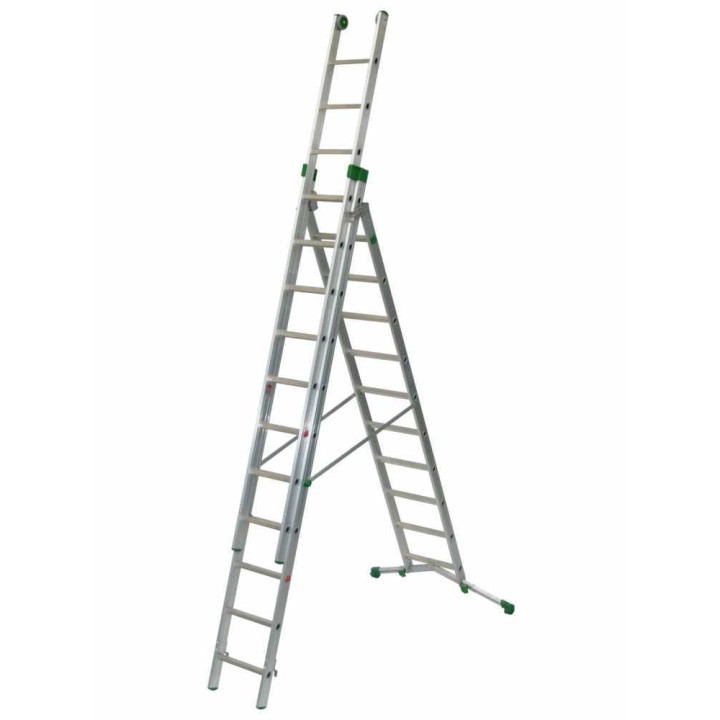 Facal Prima P350-3 jatkettava alumiinitikas, 810 cm, 10 + 11 + 11 askelmaa, 150 kg