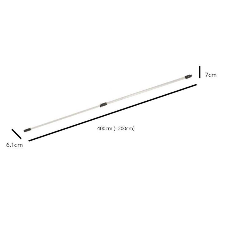 ExtraLight 200–400 cm teleskooppinen paineilman jatkovarsi, alumiini