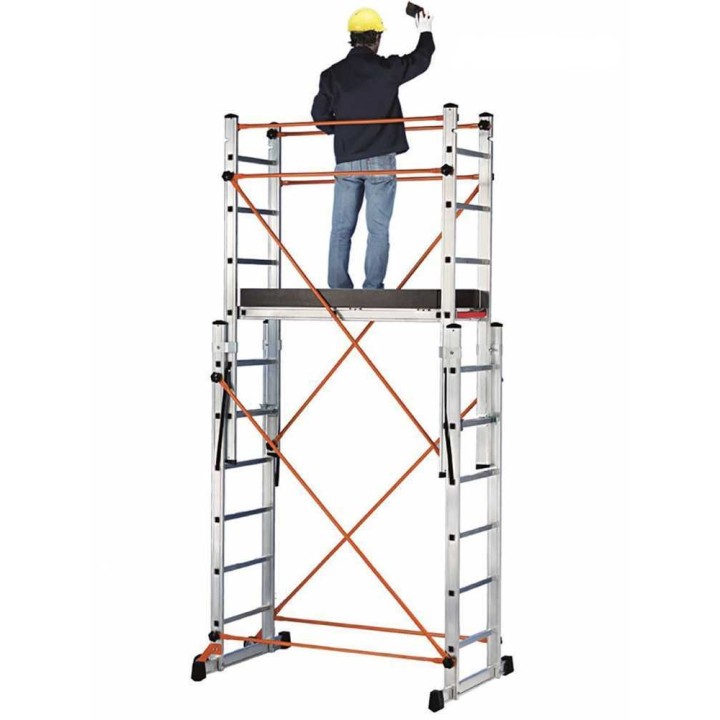 Svelt Target+ alumiininen monitoimiteline, 355 cm, 150 kg, 2 pyörää