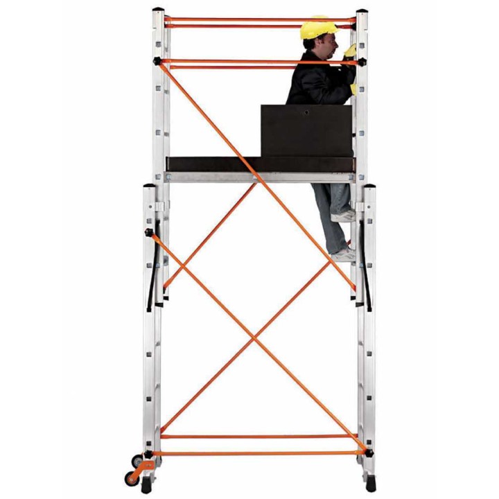 Svelt Target+ alumiininen monitoimiteline, 355 cm, 150 kg, 2 pyörää