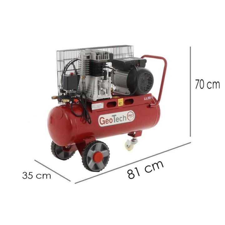 GeoTech Pro BACP50-8-2 kompressori, 2 HP, 50 l, 8 bar