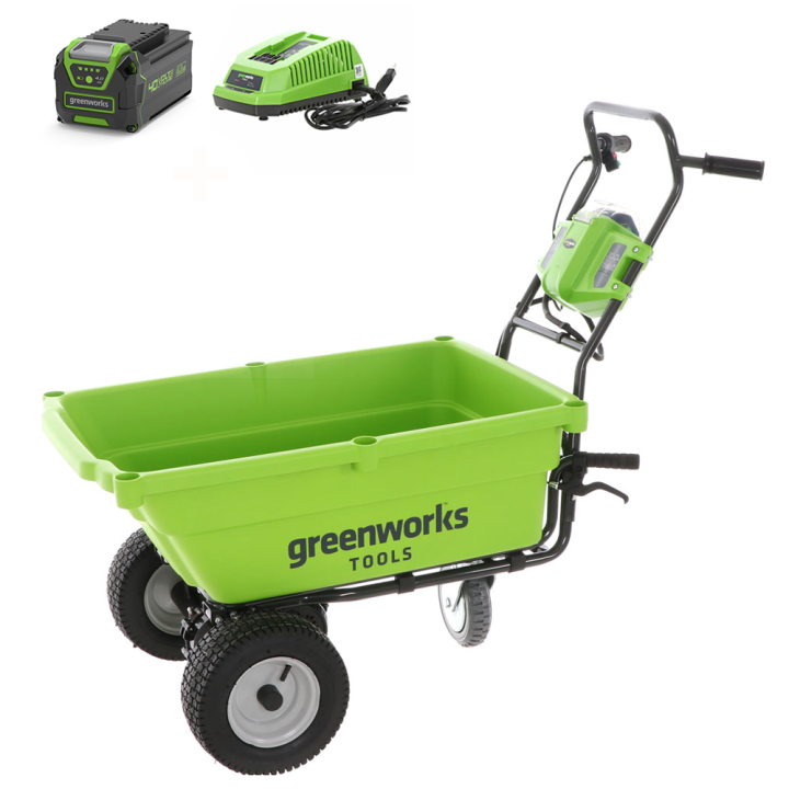 Greenworks G40GC akkukäyttöinen puutarhakuljetin 40 V 4 Ah 100 kg