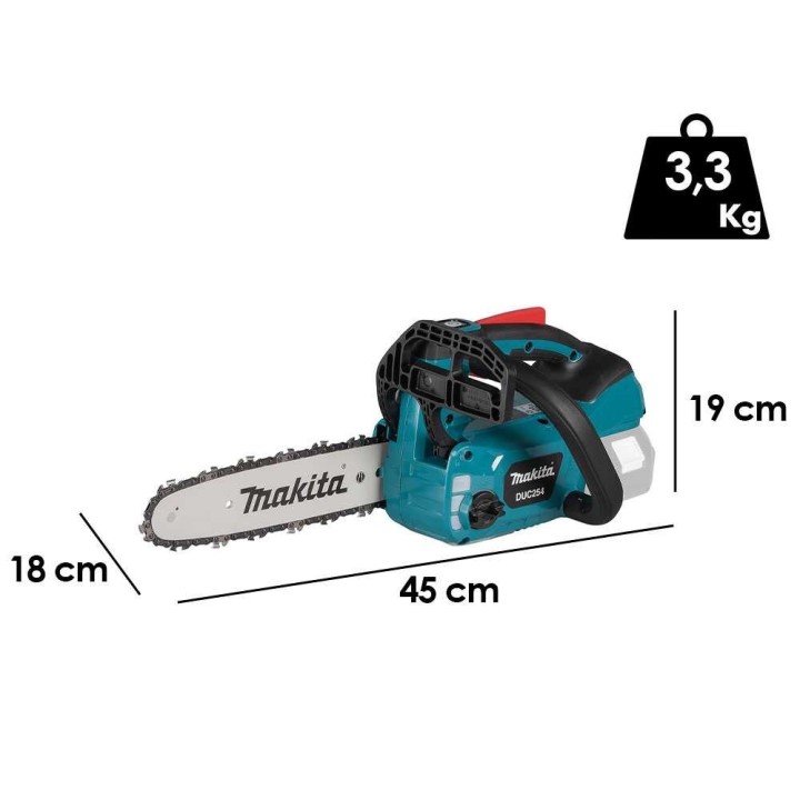 Makita DUC254Z akkukäyttöinen oksasaha, 25 cm, 18 V, ilman akkua ja laturia