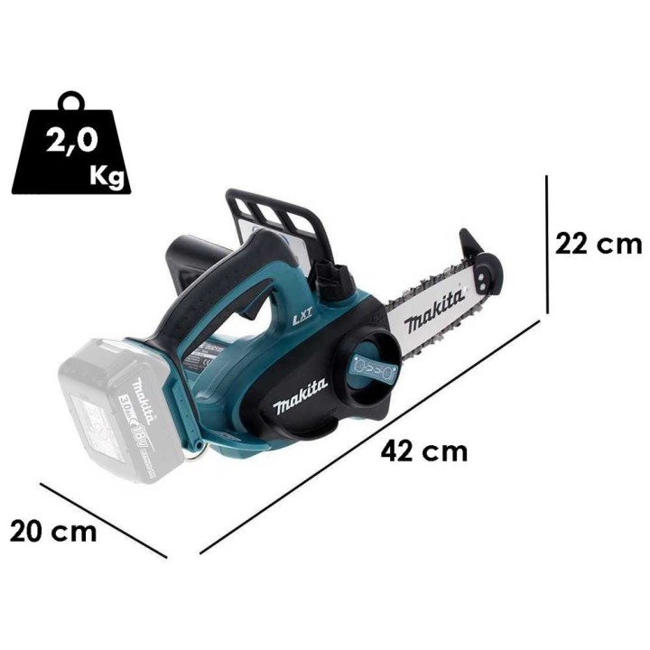 Makita DUC122ZK LXT akkukäyttöinen oksasaha, 11,5 cm, ilman akkua ja laturia