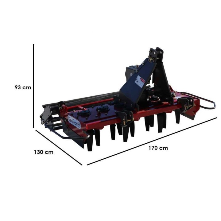 GeoTech Pro ER 130 pyörivä äes, 130 cm, 12 terää, kevyt sarja