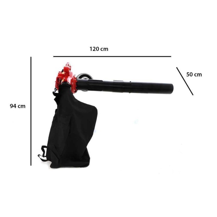 GeoTech BBV260A EVO 3-in-1-puhallin, imuri ja silppuri, 25,4 cm³, 1 HP