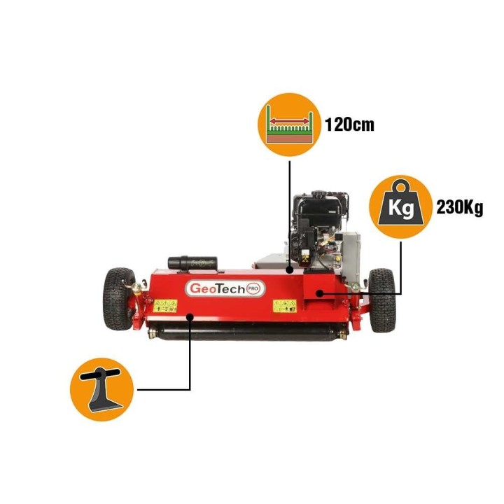 GeoTech Pro GTFM 120 BSE trinciaerba quadille, 120 cm, 13,5 HP