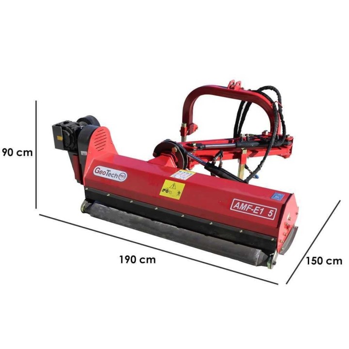 GeoTech Pro AMF-E 145 sivuvarsilla varustettu reunamurskain, 140 cm, 35–40 HP