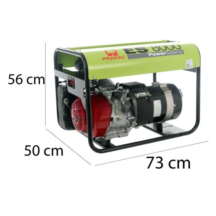 Pramac ES 8000 bensiinigeneraattori, 6,4 kW, yksivaiheinen