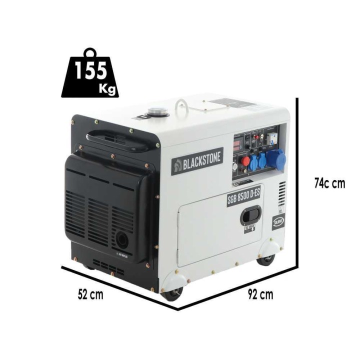 Blackstone SGB 8500 D-ES dieselgeneraattori, 6,3 kW, AVR, yksivaiheinen