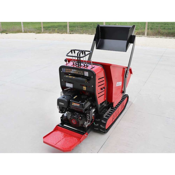 Geoporter 550 DHS Hydro telavetoinen moottorikottikärry, 500 kg, 9 HP, hydraulinen dumper-lava
