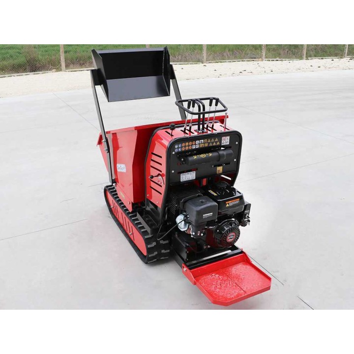 Geoporter 550 DHS Hydro telavetoinen moottorikottikärry, 500 kg, 9 HP, hydraulinen dumper-lava