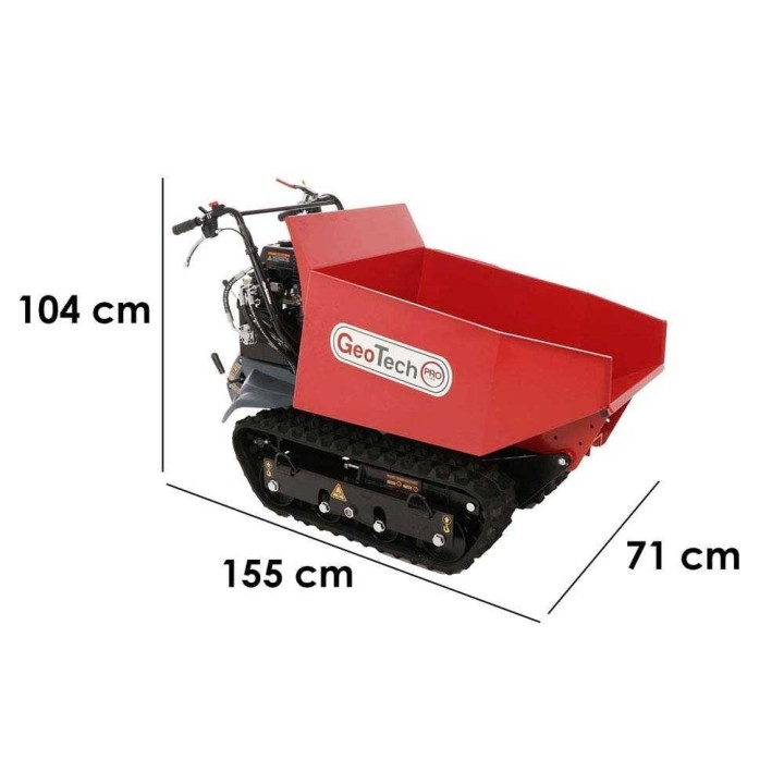 GeoPorter H-540D Hydro telaketjudumper, 500 kg, 9 HP, hydraulinen lava