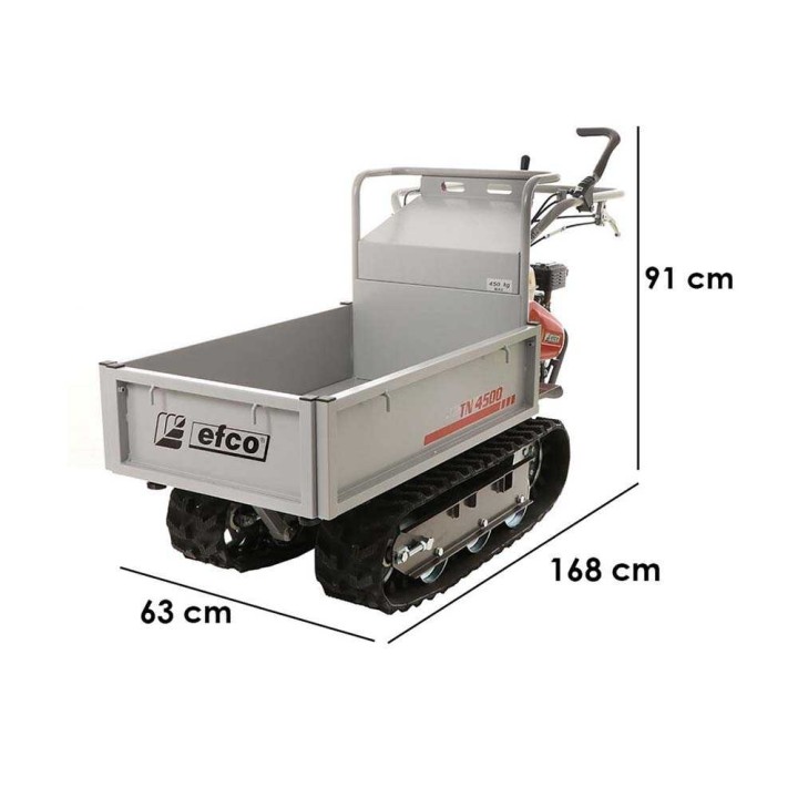 Efco TN 4500 telaketjukärry jatkettavalla lavakorilla, 450 kg, Honda GX 160, 4,8 HP