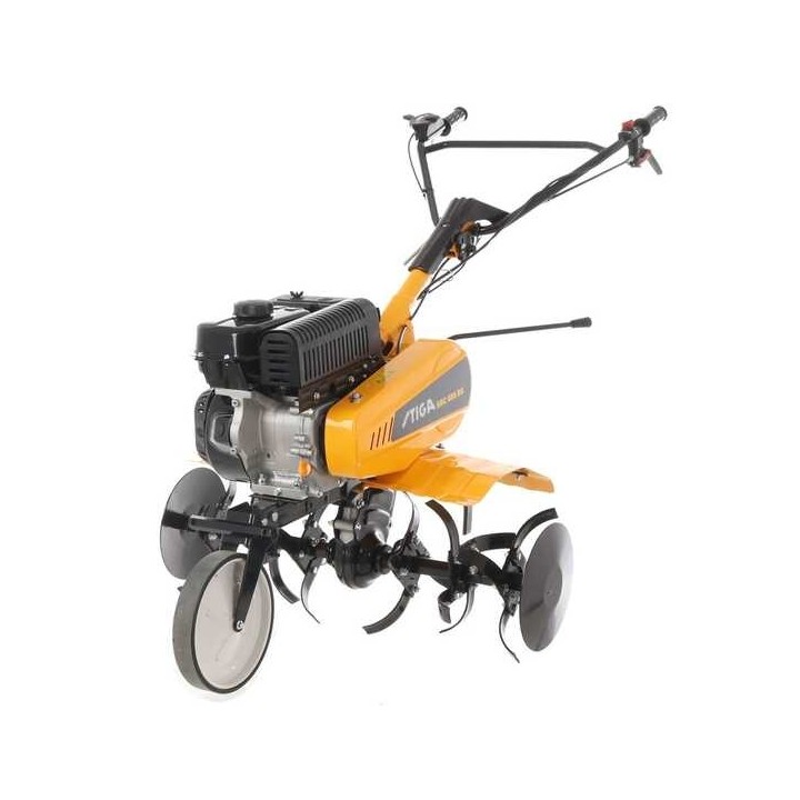 Stiga SRC 685 RG bensiinijyrsin 6 HP 182 cm säädettävä työleveys 58 85 cm
