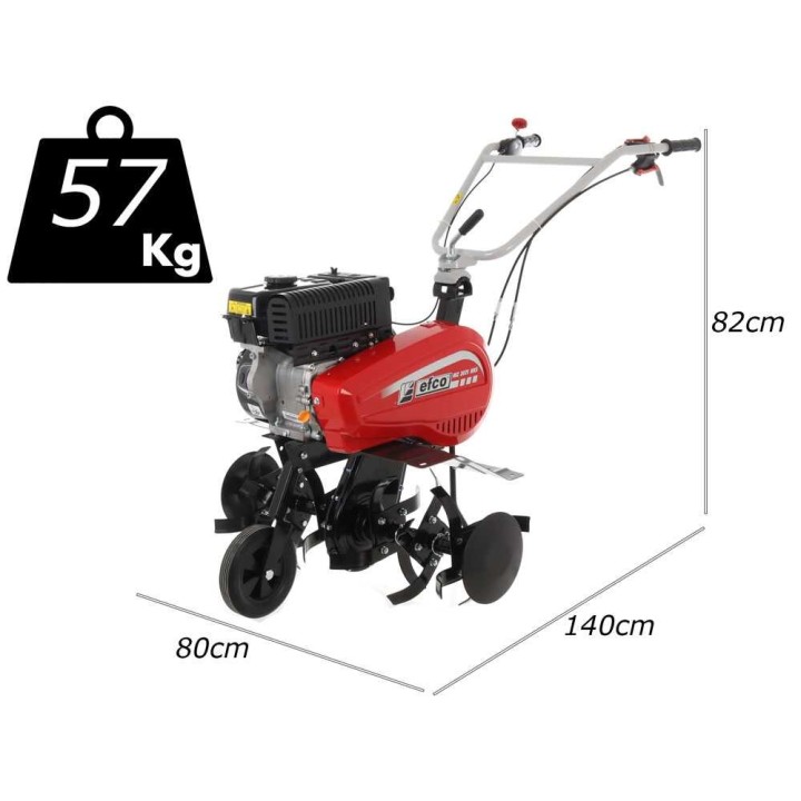MZ 2075 RKS bensiinikäyttöinen jyrsinkone, 6 HP, 182 cm³, säädettävä 35–82 cm