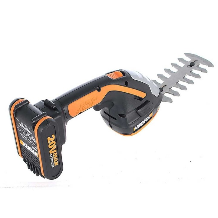 Worx WG801E.91 akkukäyttöiset ruoho- ja pensassakset, 20 V, ilman akkua ja laturia