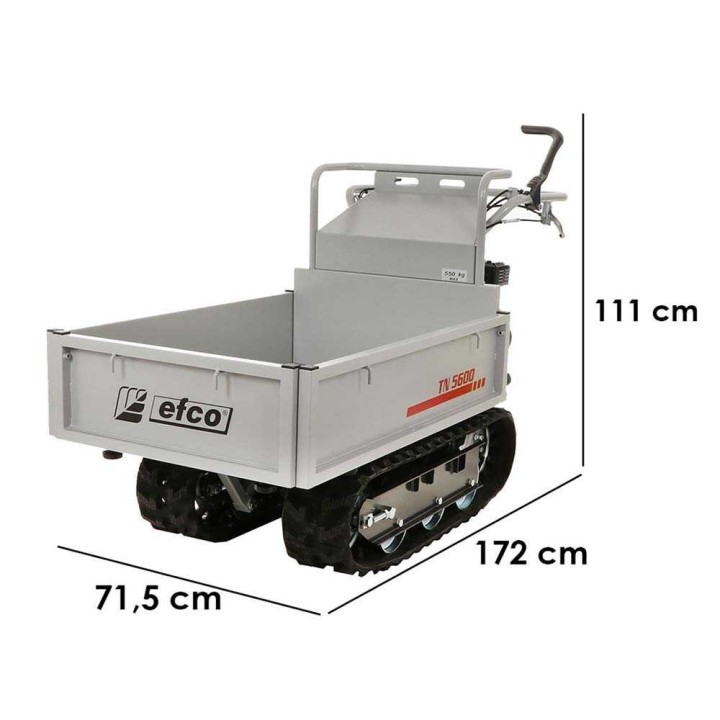 Efco TN 5600 telaketjukärry, 550 kg, Honda GX 160, jatkettava lava