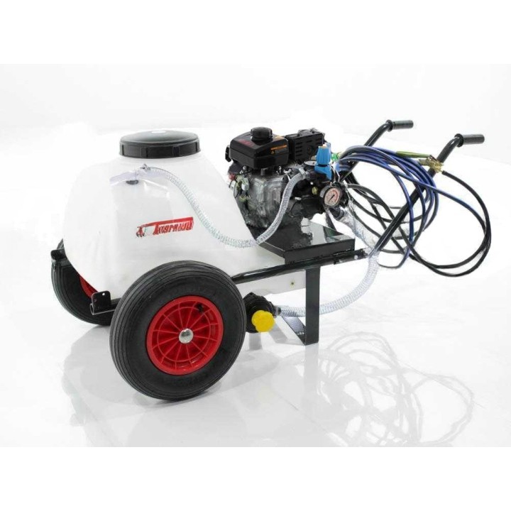 Comet MTP MC 25 Loncin 148F-2 ruiskutuspumppu, 80 l säiliö ja kuljetusvaunu