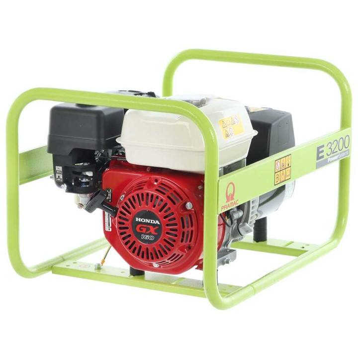 Pramac E 3200 bensiinikäyttöinen generaattori, 2,2 kW jatkuva teho, 2,6 kW maksimi