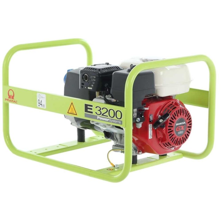 Pramac E 3200 bensiinikäyttöinen generaattori, 2,2 kW jatkuva teho, 2,6 kW maksimi