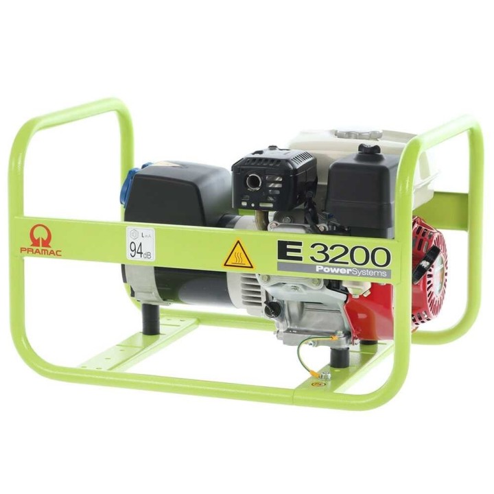 Pramac E 3200 bensiinikäyttöinen generaattori, 2,2 kW jatkuva teho, 2,6 kW maksimi