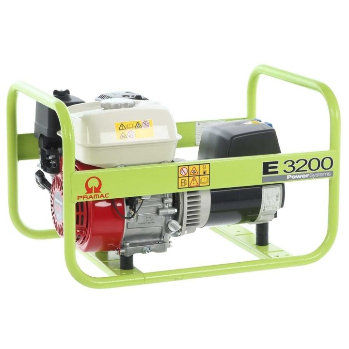 Pramac E 3200 bensiinikäyttöinen generaattori, 2,2 kW jatkuva teho, 2,6 kW maksimi
