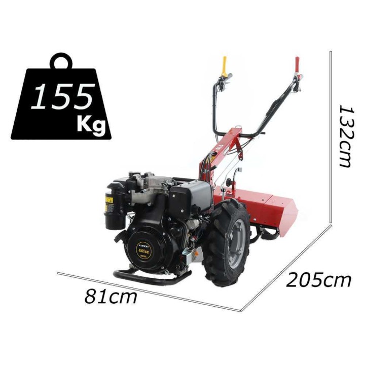 Ginko R710 EKO diesel-motokultivaattori, Loncin D404F, sähkökäynnistys, 11 HP