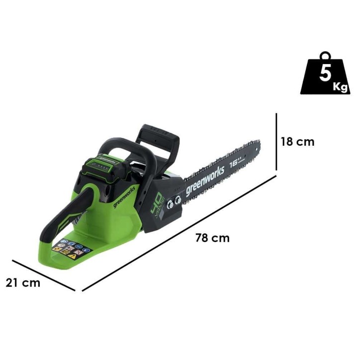 Greenworks GD40CS18 akkumoottorisaha, 40 V, 40 cm, ilman akkua ja laturia