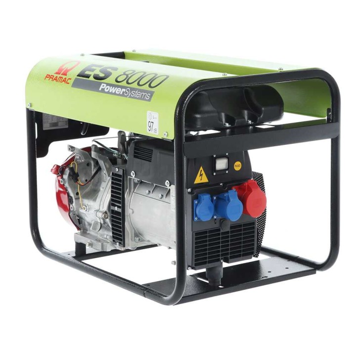 Pramac ES 8000 kolmivaihegeneraattori, 6,6 kW, Honda GX 390, AVR, bensiini