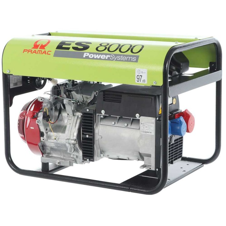 Pramac ES 8000 kolmivaihegeneraattori, 6,6 kW, Honda GX 390, AVR, bensiini