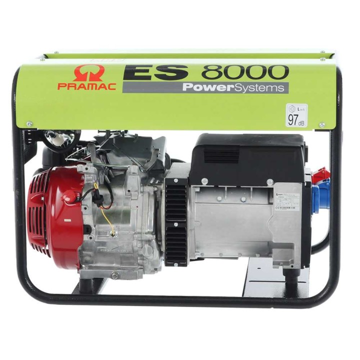 Pramac ES 8000 kolmivaihegeneraattori, 6,6 kW, Honda GX 390, AVR, bensiini