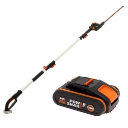 Worx WG252E akkukäyttöinen pensasleikkuri teleskooppivarrella 20 V 45 cm