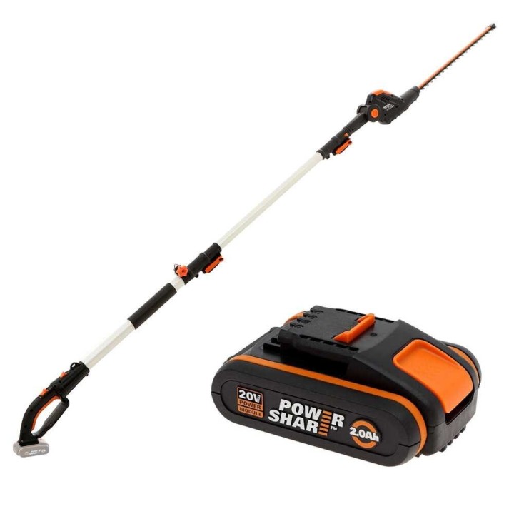 Worx WG252E akkukäyttöinen pensasleikkuri teleskooppivarrella 20 V 45 cm