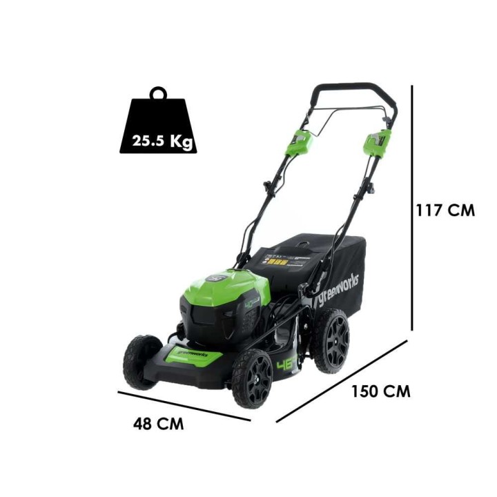 Greenworks GD40LM46SPK4 akkuruohonleikkuri, 46 cm, 40 V / 4 Ah