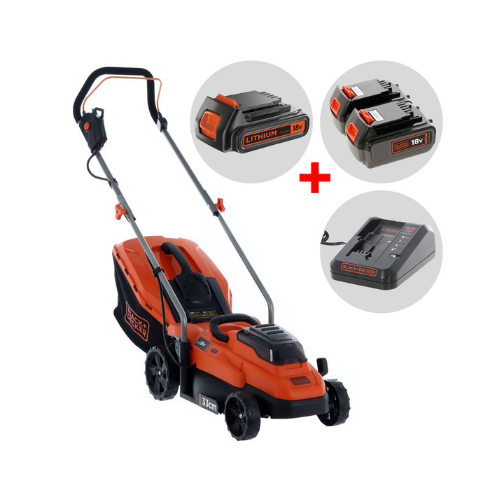 Black Decker BCMW33184L2 QW akkuruohonleikkuri 33 cm 2 18 V 4 Ah