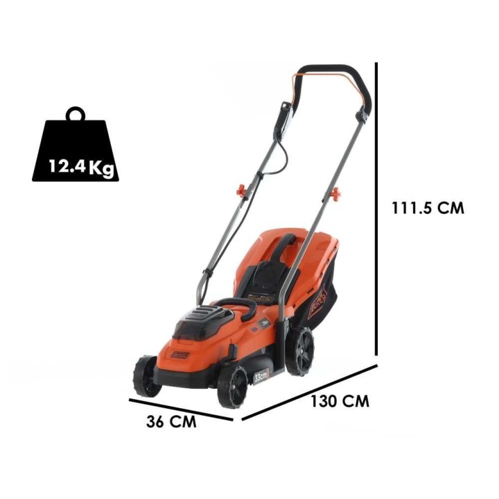 Black & Decker BCMW3318L2-QW akkuruohonleikkuri, 33 cm, 2 × 18 V 2,5 Ah