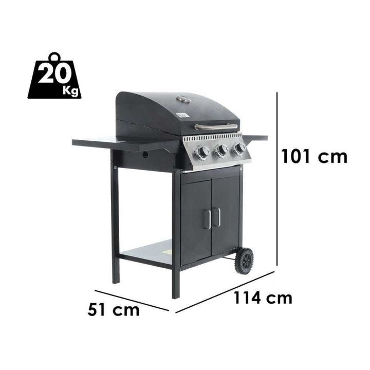 Royal Food GB 2120-B3 kaasugrilli, 3 poltinta, 8,7 kW, 50 × 40 cm