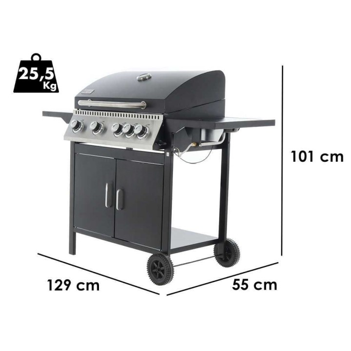 Royal Food GB 2680-B4+1 kaasugrilli, 4 poltinta, 14,5 kW, ruostumaton teräs