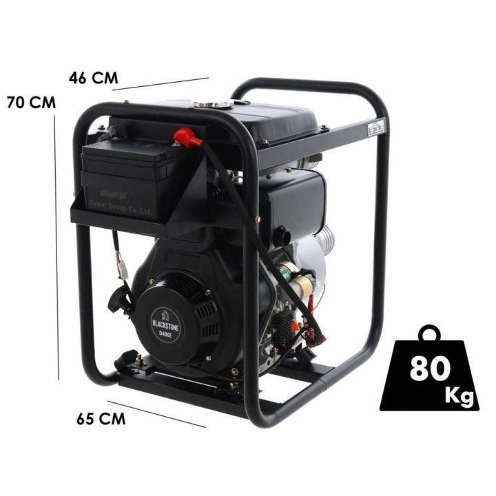 BlackStone BD 10000ES dieselmoottoripumppu, 9,5 HP, 100 mm liitännät