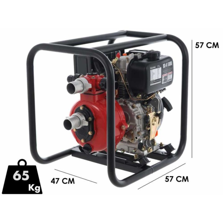 BlackStone BD-H 5000 dieselkäyttöinen korkeapainepumppu, 6 HP, 500 l/min, 50 mm