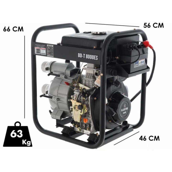 Blackstone BD-T 8000ES dieselkäyttöinen likavesipumppu, 6 HP, 80 mm