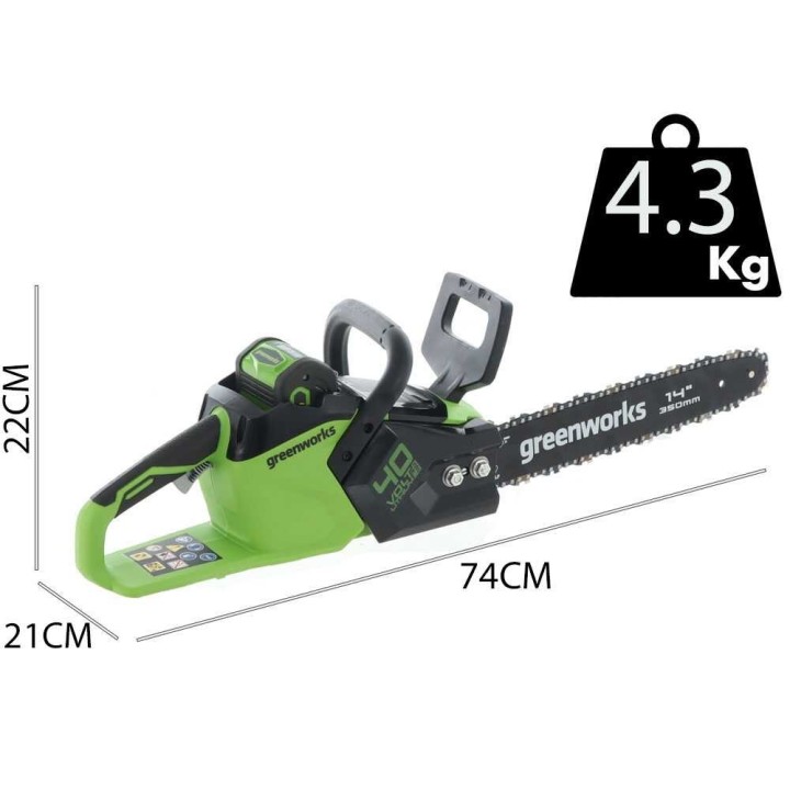 Greenworks GD40CS15 akkumoottorisaha, 40 V, 35 cm, akku ja laturi