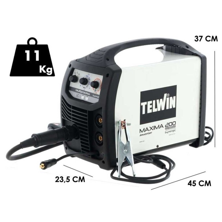 Telwin Maxima 200 Synergic moniprosessi-invertteri, 20–170 A, 230 V