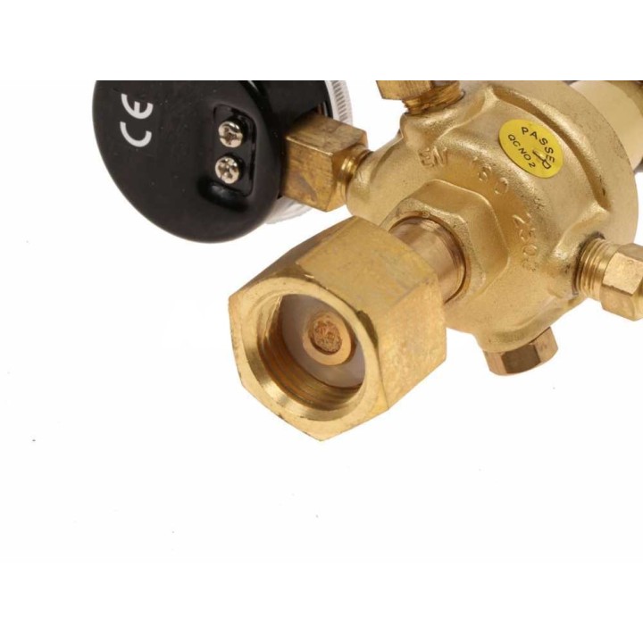 Awelco kaasunpaineensäädin hitsauskoneille, 2 painemittaria, CO₂/argon