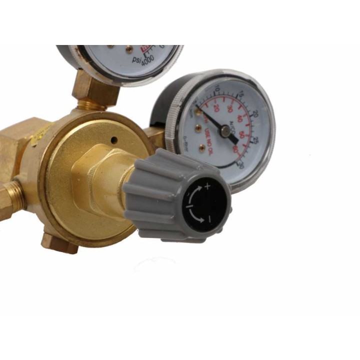 Awelco kaasunpaineensäädin hitsauskoneille, 2 painemittaria, CO₂/argon